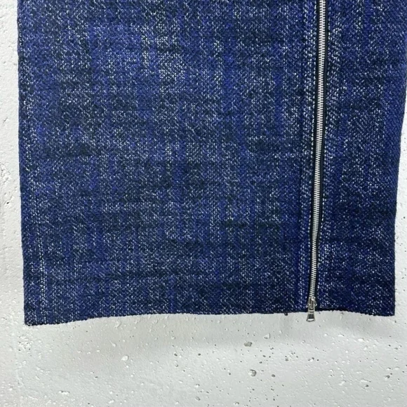 Marc by Marc Jacobs Size O Navy Blue Tweed Lined Pencil Skirt - Picture 3 of 5